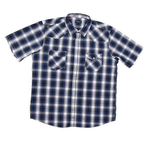 Double Pump Men's XL Multicolor Cotton Shirt Short Sleeve Pearl Snap - Picture 1 of 7